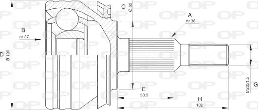 Open Parts CVJ5581.10 - Kit giunti, Semiasse www.autoricambit.com