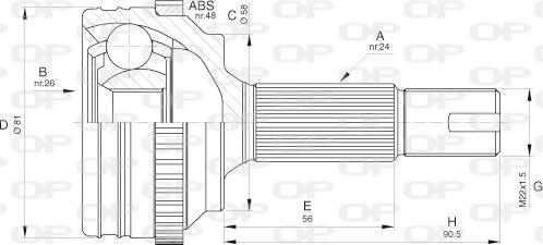 Open Parts CVJ5533.10 - Kit giunti, Semiasse www.autoricambit.com