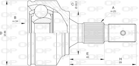 Open Parts CVJ5529.10 - Kit giunti, Semiasse www.autoricambit.com