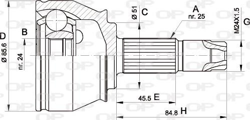 Open Parts CVJ5525.10 - Kit giunti, Semiasse www.autoricambit.com