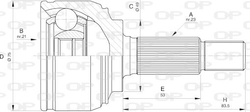 Open Parts CVJ5520.10 - Kit giunti, Semiasse www.autoricambit.com