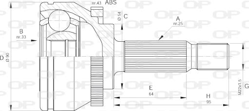 Open Parts CVJ5572.10 - Kit giunti, Semiasse www.autoricambit.com