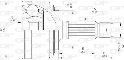 Open Parts CVJ5606.10 - Kit giunti, Semiasse www.autoricambit.com