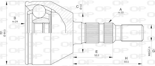 Open Parts CVJ5602.10 - Kit giunti, Semiasse www.autoricambit.com