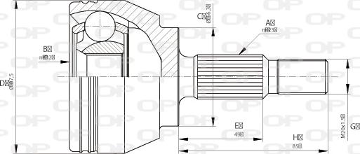 Open Parts CVJ5684.10 - Kit giunti, Semiasse www.autoricambit.com