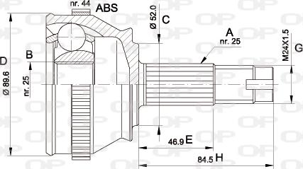 Open Parts CVJ5092.10 - Kit giunti, Semiasse www.autoricambit.com