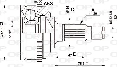 Open Parts CVJ5050.10 - Kit giunti, Semiasse www.autoricambit.com