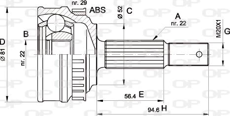 Open Parts CVJ5053.10 - Kit giunti, Semiasse www.autoricambit.com