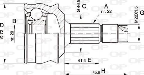 Open Parts CVJ5064.10 - Kit giunti, Semiasse www.autoricambit.com