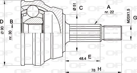 Open Parts CVJ5008.10 - Kit giunti, Semiasse www.autoricambit.com