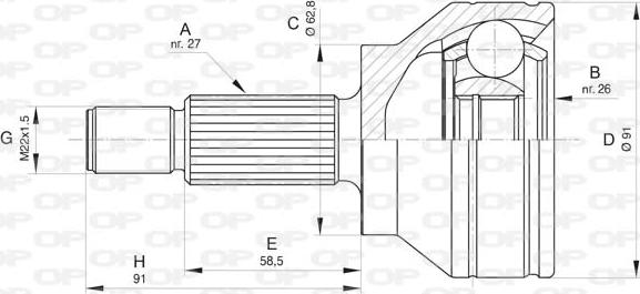 Open Parts CVJ5804.10 - Kit giunti, Semiasse www.autoricambit.com