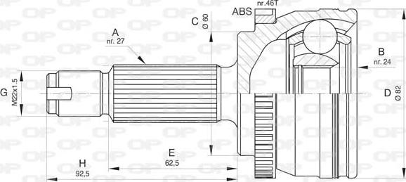 Open Parts CVJ5805.10 - Kit giunti, Semiasse www.autoricambit.com