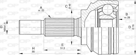 Open Parts CVJ5806.10 - Kit giunti, Semiasse www.autoricambit.com