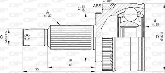 Open Parts CVJ5800.10 - Kit giunti, Semiasse www.autoricambit.com