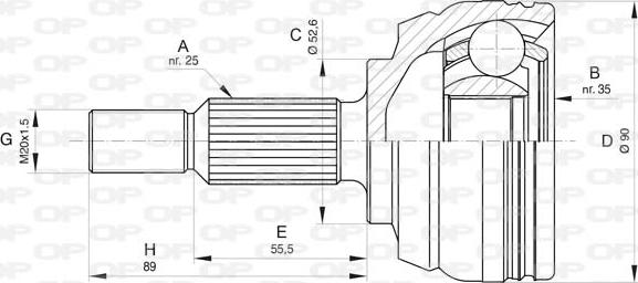 Open Parts CVJ5801.10 - Kit giunti, Semiasse www.autoricambit.com