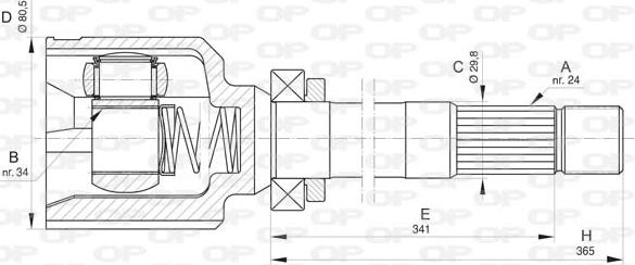 Open Parts CVJ5829.20 - Kit giunti, Semiasse www.autoricambit.com