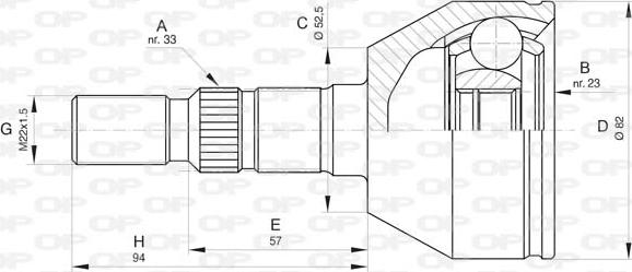 Open Parts CVJ5826.10 - Kit giunti, Semiasse www.autoricambit.com