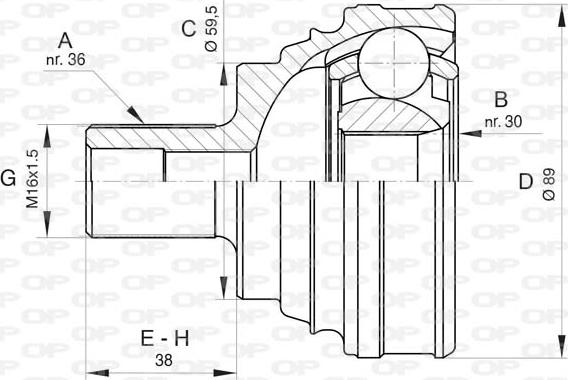 Open Parts CVJ5828.10 - Kit giunti, Semiasse www.autoricambit.com