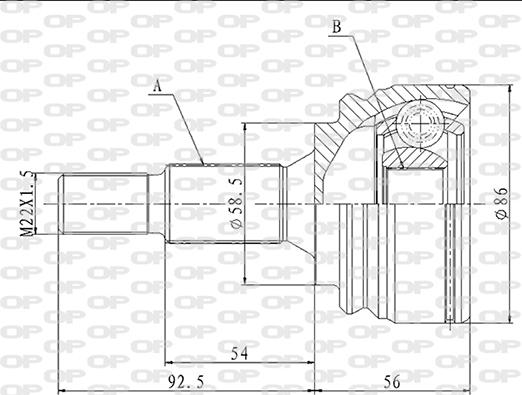 Open Parts CVJ5873.10 - Kit giunti, Semiasse www.autoricambit.com