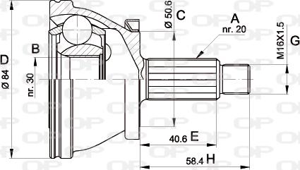 Open Parts CVJ5390.10 - Kit giunti, Semiasse www.autoricambit.com