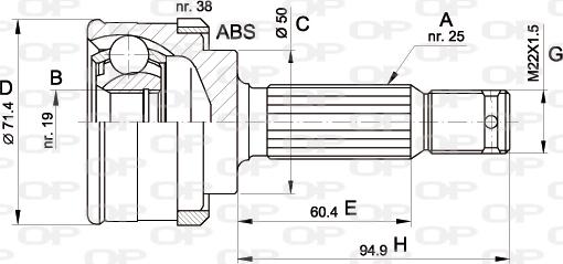 Open Parts CVJ5393.10 - Kit giunti, Semiasse www.autoricambit.com