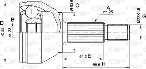 Open Parts CVJ5344.10 - Kit giunti, Semiasse www.autoricambit.com