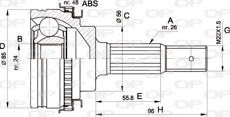 Open Parts CVJ5341.10 - Kit giunti, Semiasse www.autoricambit.com