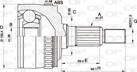 Open Parts CVJ5360.10 - Kit giunti, Semiasse www.autoricambit.com