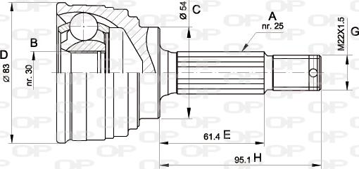 Open Parts CVJ5325.10 - Kit giunti, Semiasse www.autoricambit.com