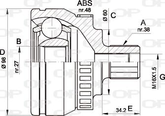 Open Parts CVJ5376.10 - Kit giunti, Semiasse www.autoricambit.com