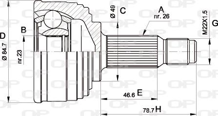 Open Parts CVJ5254.10 - Kit giunti, Semiasse www.autoricambit.com