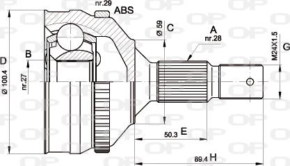 Open Parts CVJ5258.10 - Kit giunti, Semiasse www.autoricambit.com