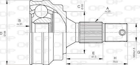 Open Parts CVJ5253.10 - Kit giunti, Semiasse www.autoricambit.com