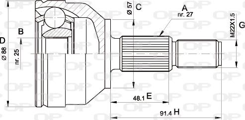 Open Parts CVJ5202.10 - Kit giunti, Semiasse www.autoricambit.com