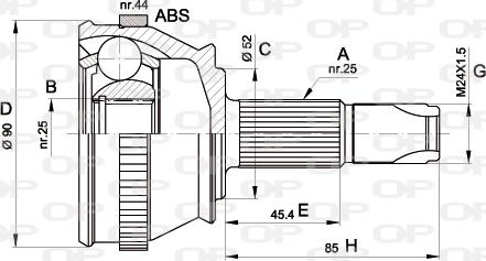 Open Parts CVJ5212.10 - Kit giunti, Semiasse www.autoricambit.com