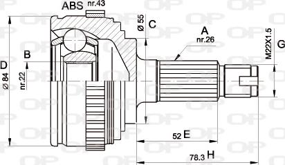 Open Parts CVJ5282.10 - Kit giunti, Semiasse www.autoricambit.com