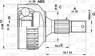 Open Parts CVJ5287.10 - Kit giunti, Semiasse www.autoricambit.com