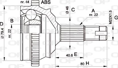 Open Parts CVJ5225.10 - Kit giunti, Semiasse www.autoricambit.com