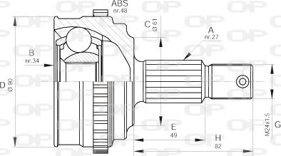 Open Parts CVJ5220.10 - Kit giunti, Semiasse www.autoricambit.com