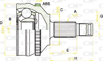 Open Parts CVJ5222.10 - Kit giunti, Semiasse www.autoricambit.com