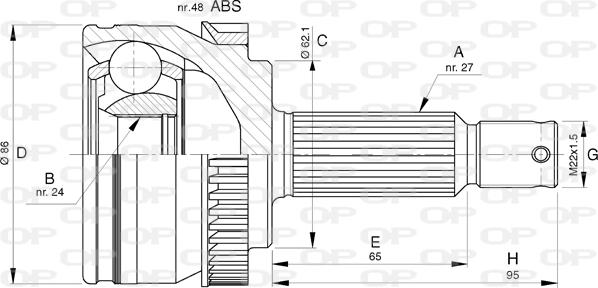 Open Parts CVJ5791.10 - Kit giunti, Semiasse www.autoricambit.com