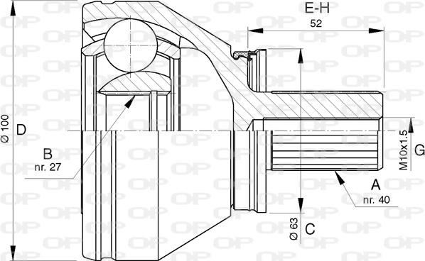 Open Parts CVJ5744.10 - Kit giunti, Semiasse www.autoricambit.com