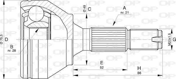 Open Parts CVJ5745.10 - Kit giunti, Semiasse www.autoricambit.com