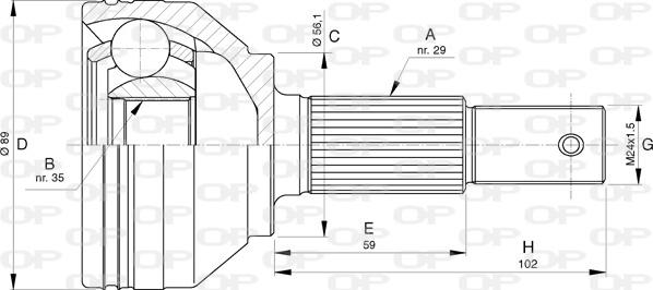 Open Parts CVJ5754.10 - Kit giunti, Semiasse www.autoricambit.com