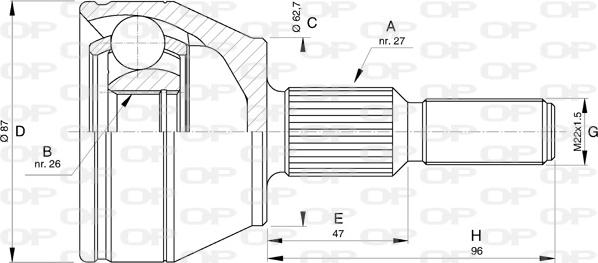 Open Parts CVJ5751.10 - Kit giunti, Semiasse www.autoricambit.com