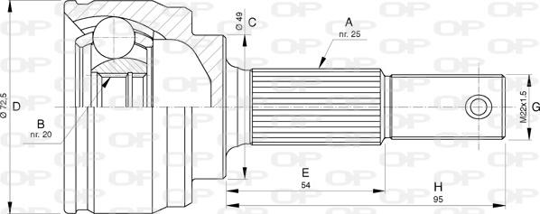 Open Parts CVJ5752.10 - Kit giunti, Semiasse www.autoricambit.com