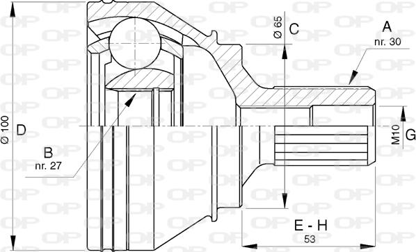 Open Parts CVJ5761.10 - Kit giunti, Semiasse www.autoricambit.com