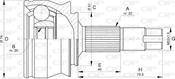 Open Parts CVJ5762.10 - Kit giunti, Semiasse www.autoricambit.com