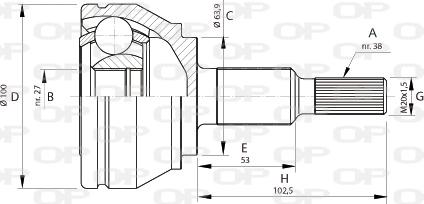 Open Parts CVJ5704.10 - Kit giunti, Semiasse www.autoricambit.com