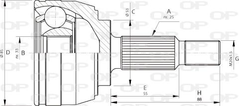 Open Parts CVJ5705.10 - Kit giunti, Semiasse www.autoricambit.com